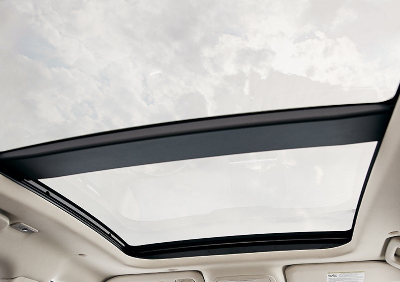 The available panoramic Vista Roof® is shown from inside a 2024 Lincoln Corsair® SUV. | Karl Malone Lincoln in El Dorado AR