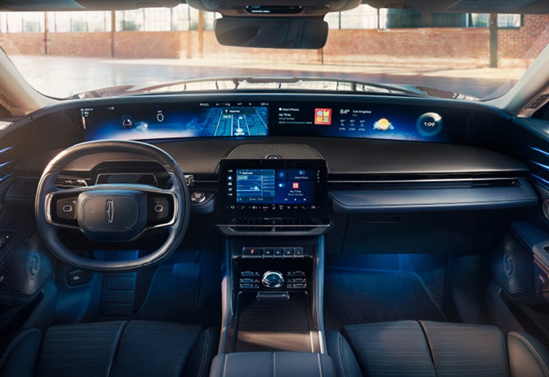 A large panoramic display is shown on the dashboard of a 2024 Lincoln Nautilus® SUV | Karl Malone Lincoln in El Dorado AR